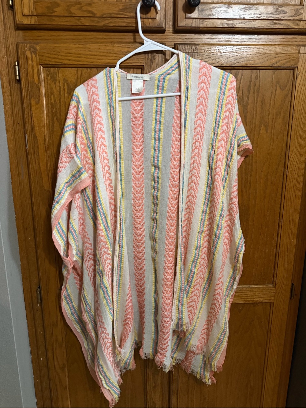 Francesca's Lightweight Viscose Cardi in Coral, Yellow, Cream